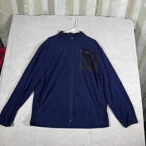 Greg Norman for Tasso Elba Full Zip Golf Jacket Mens Navy Blue Soft Fleece‎ XL